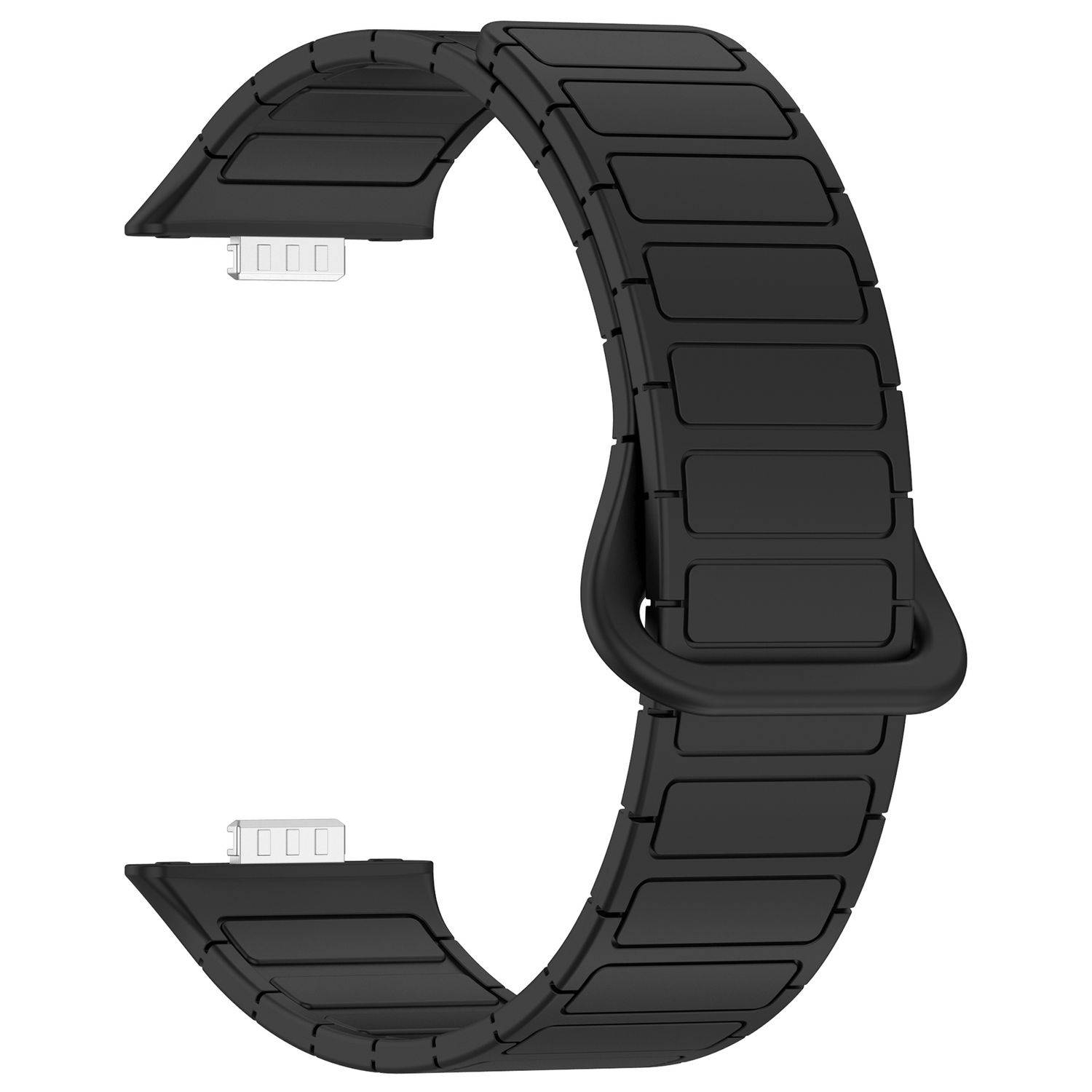 Für Huawei Watch Fit 3 Two Color Silikon Magnetisches Arm Band Schwarz