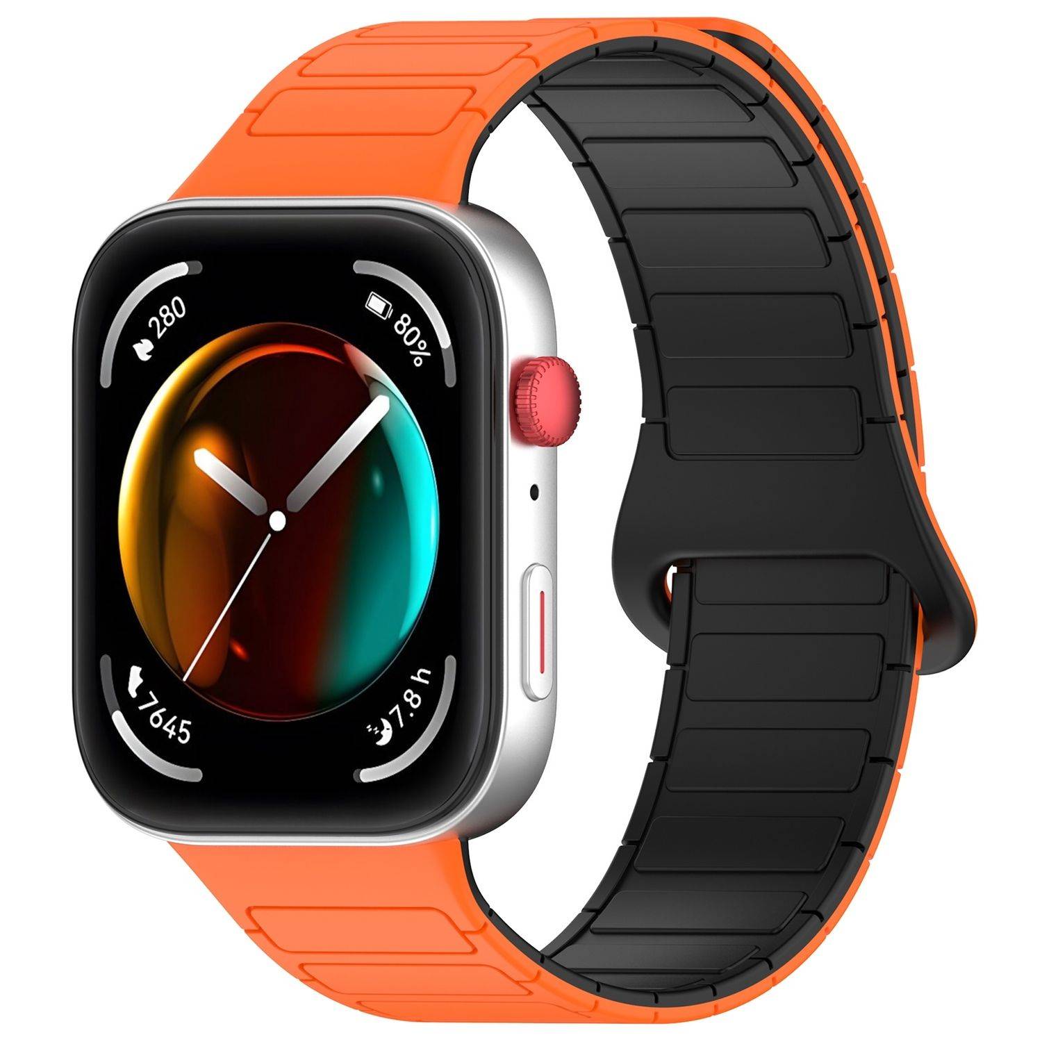 Für Huawei Watch Fit 3 Two Color Silikon Magnetisches Arm Band Orange