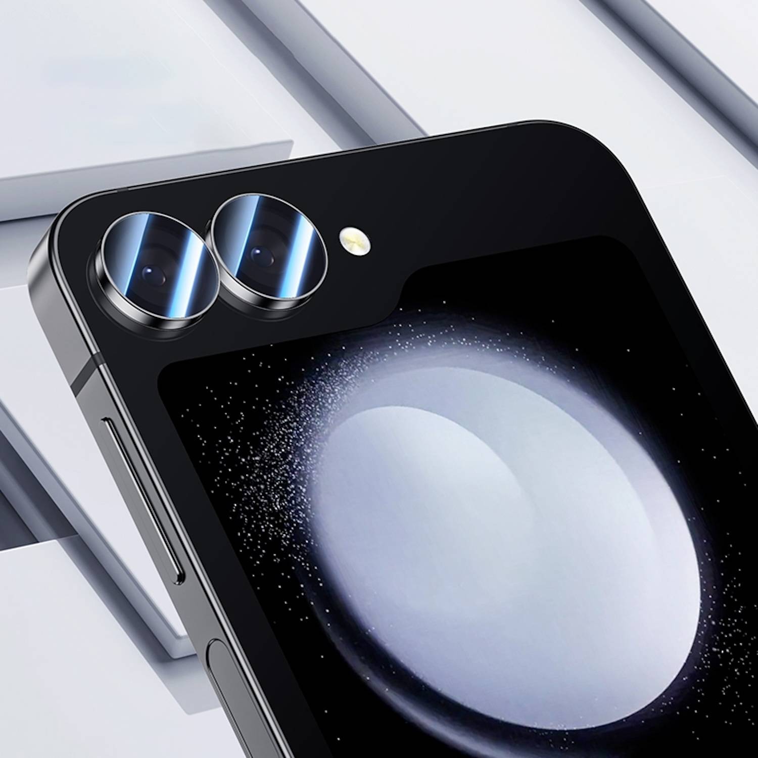 Für Samsung Galaxy Z Flip6 5G Premium Schutzglas Kamera Linsen Schwarz