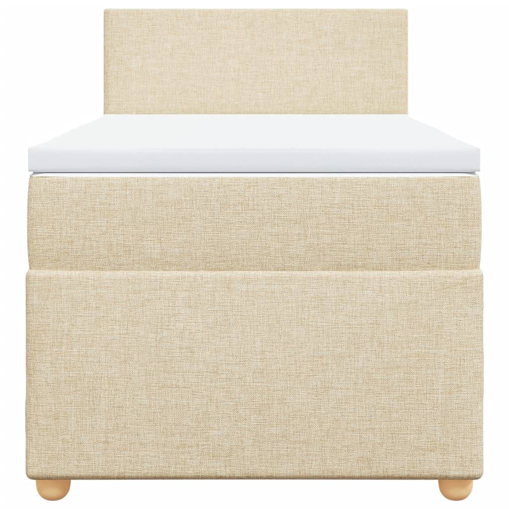 vidaXL Boxspringbett mit Matratze Creme 80x200 cm Stoff