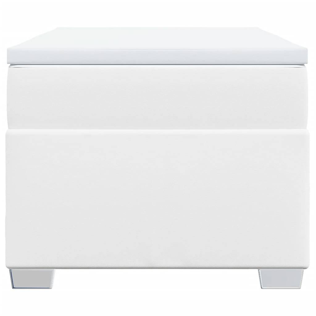 vidaXL Boxspringbett mit Matratze Weiß 80x200 cm Kunstleder