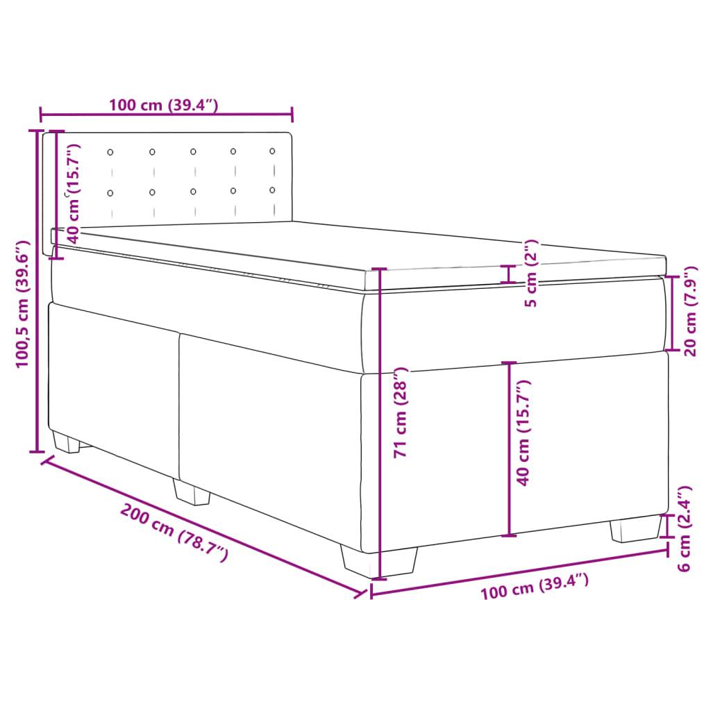 vidaXL Boxspringbett mit Matratze Weiß 100x200 cm Kunstleder