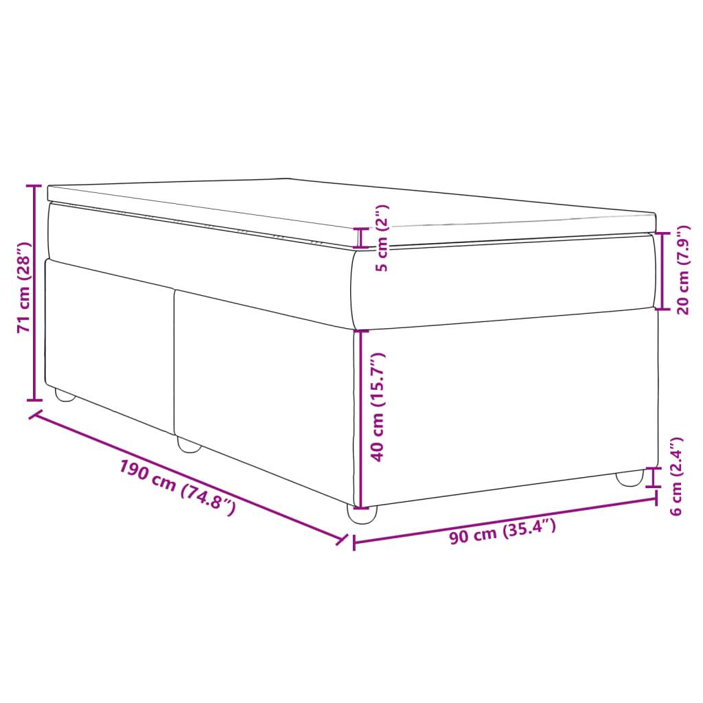 vidaXL Boxspringbett mit Matratze Taupe 90x190 cm Stoff
