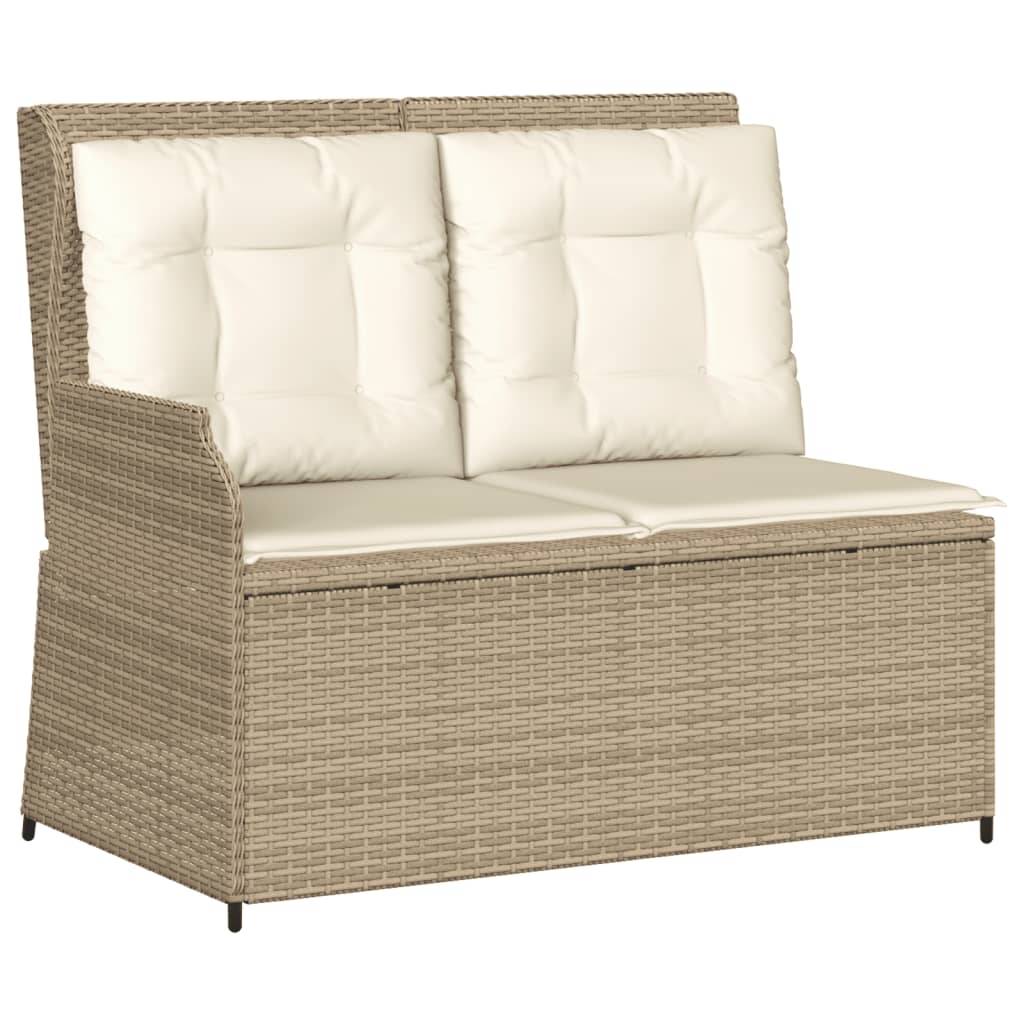 vidaXL 6-tlg. Garten-Lounge-Set mit Kissen Beige Poly Rattan