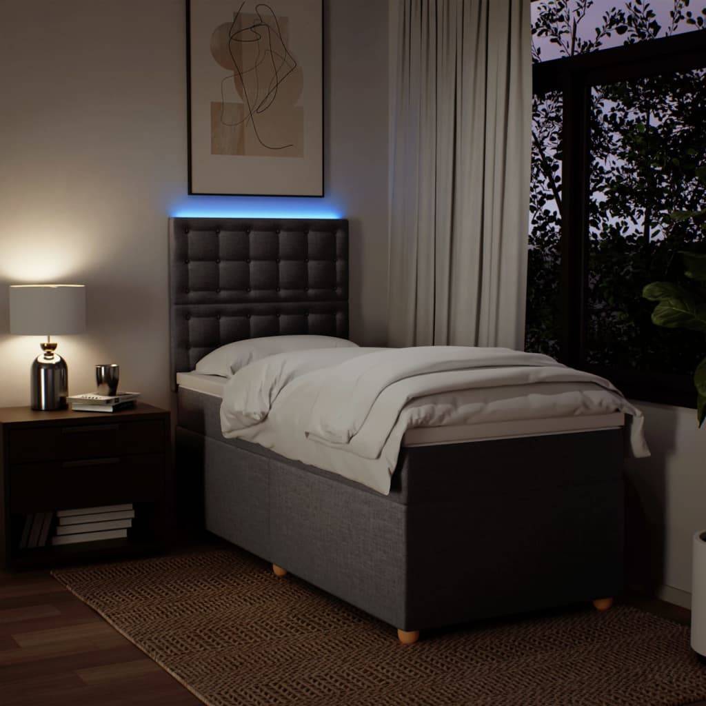 vidaXL Boxspringbett mit Matratze Taupe 90x190 cm Stoff