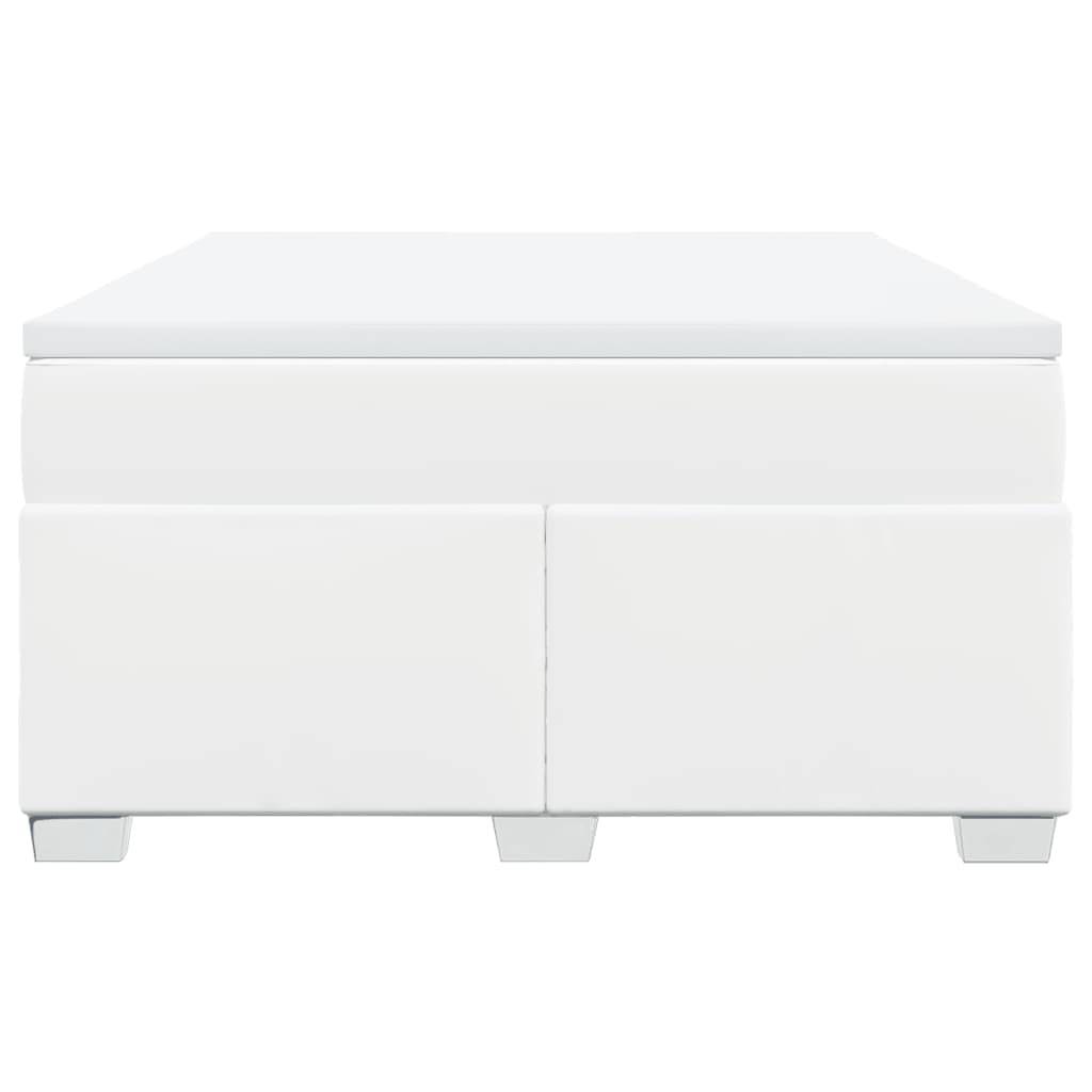 vidaXL Boxspringbett mit Matratze Weiß 140x190 cm Kunstleder
