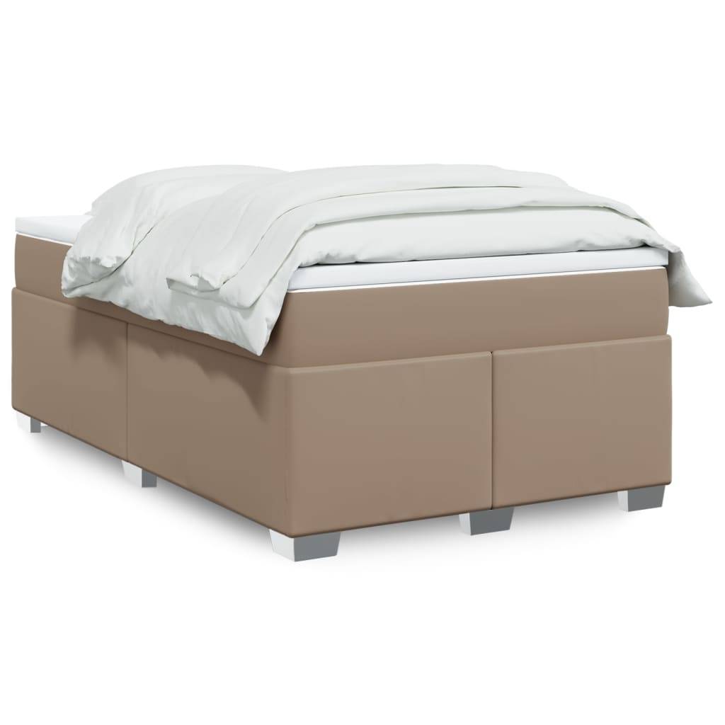 vidaXL Boxspringbett Matratze Cappuccino-Braun 120x200cm Kunstleder