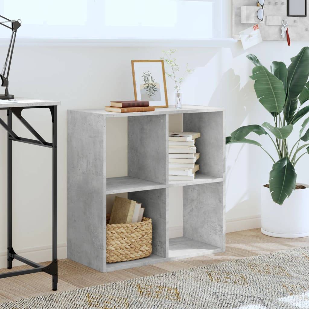 vidaXL Bücherregal Betongrau 68,5x32x68,5 cm Holzwerkstoff