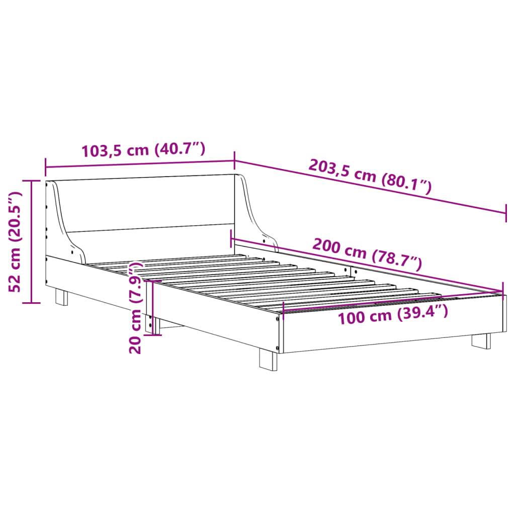 vidaXL Massivholzbett ohne Matratze Weiß 100x200 cm Kiefernholz