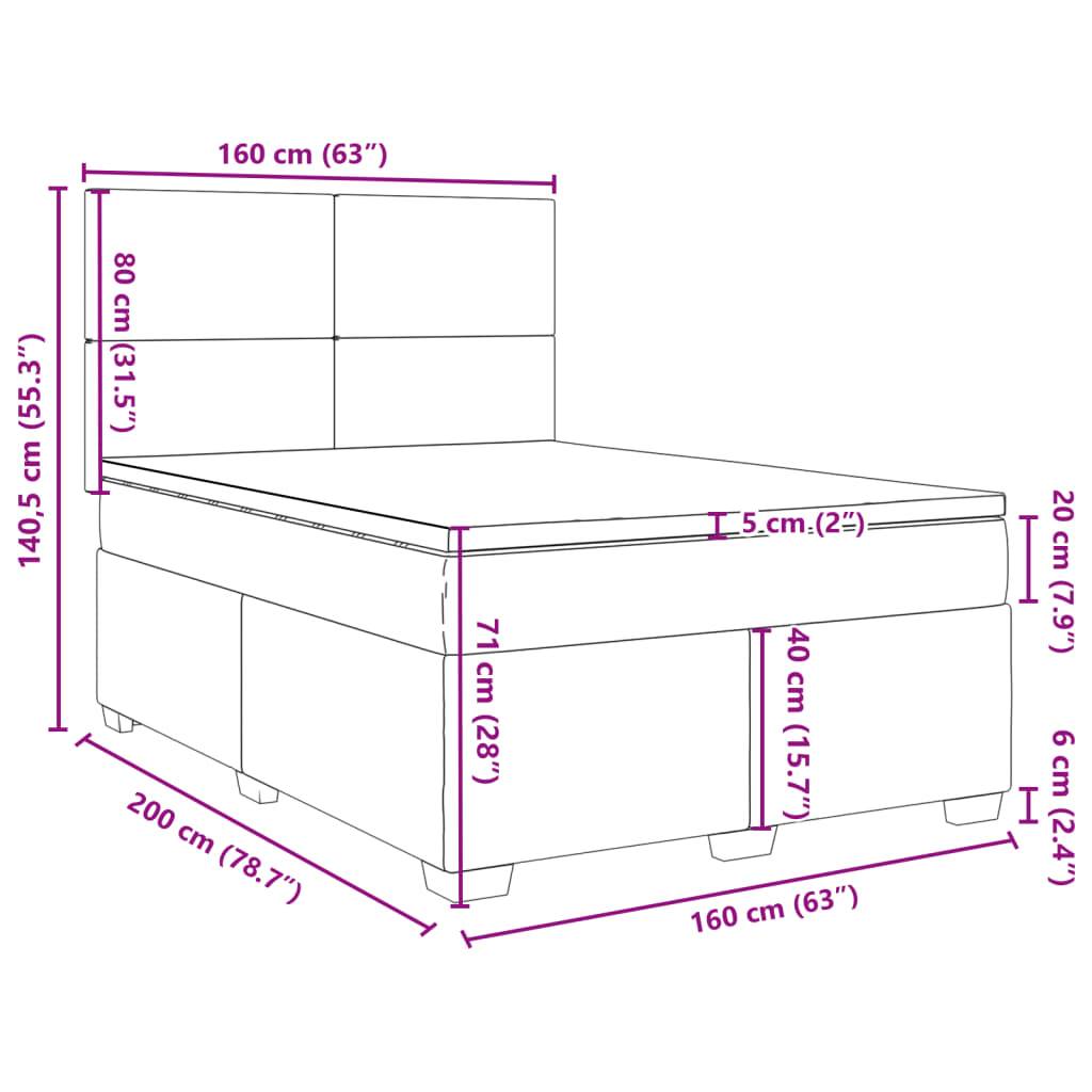 vidaXL Boxspringbett mit Matratze Blau 160x200 cm Stoff