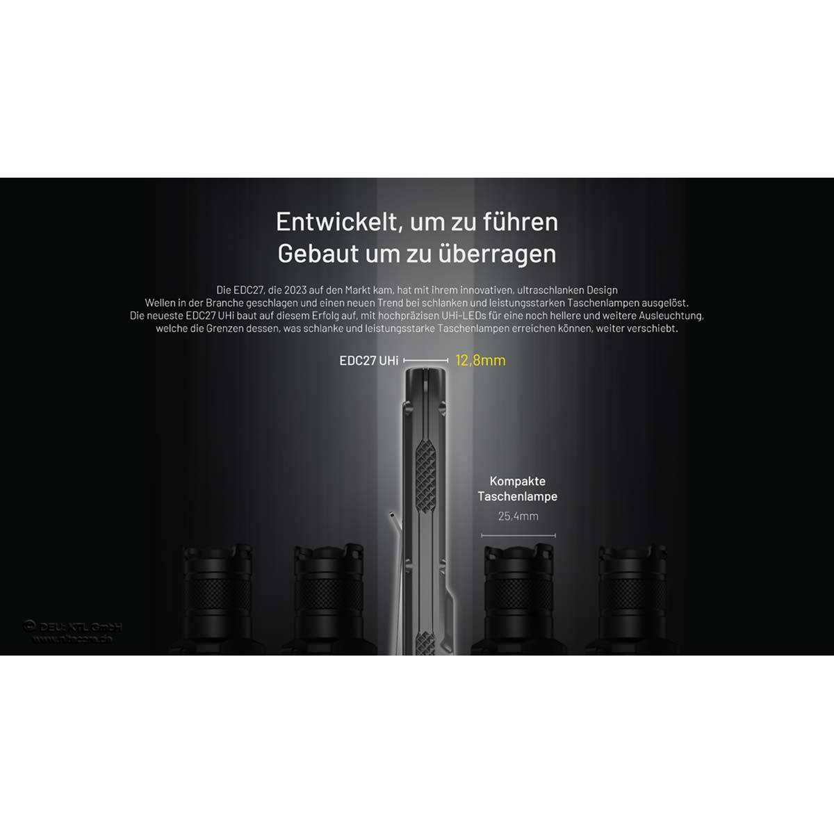 Nitecore EDC27 UHi LED-Taschenlampe 3100 Lumen - Schwarz
