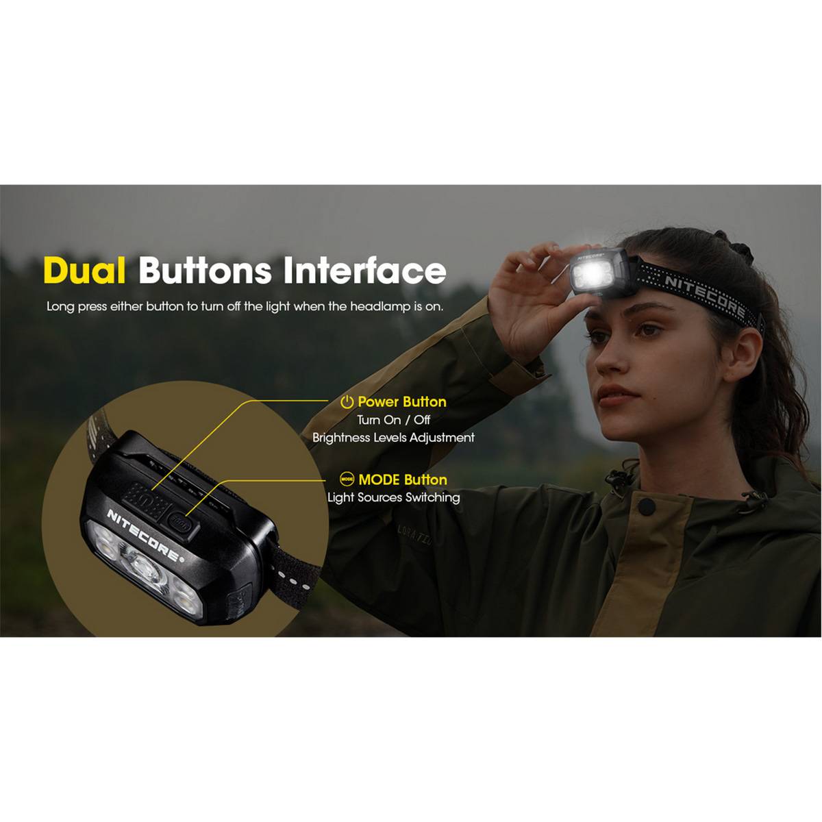 Nitecore NU30 LED-Stirnlampe 500 Lumen - Schwarz/Gelb
