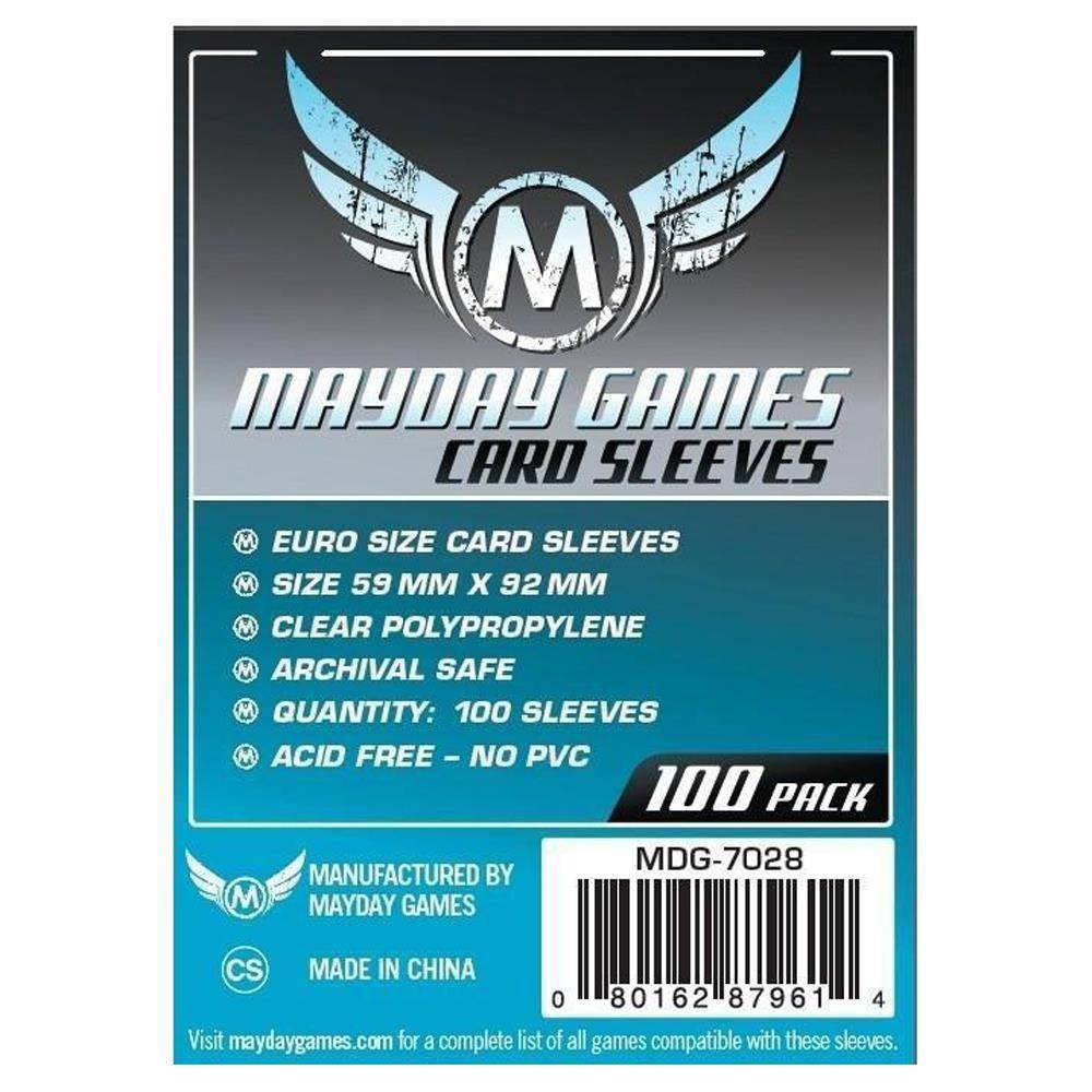 Mayday Standard Euro Sleeves Hüllen 59x92mm 100 Stück für Dominion Agricola 7028