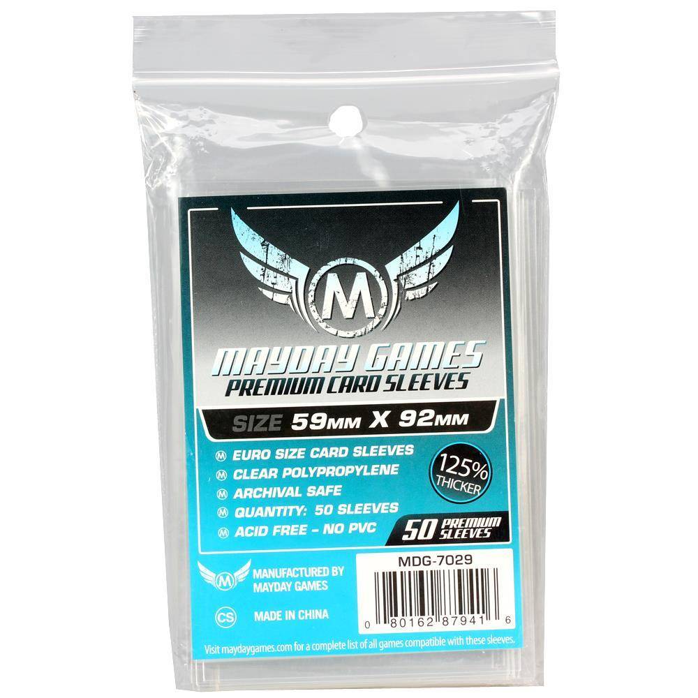 Mayday Premium Euro Sleeves Hüllen 59x92mm (50 Stück) für Dominion Agricola 7029