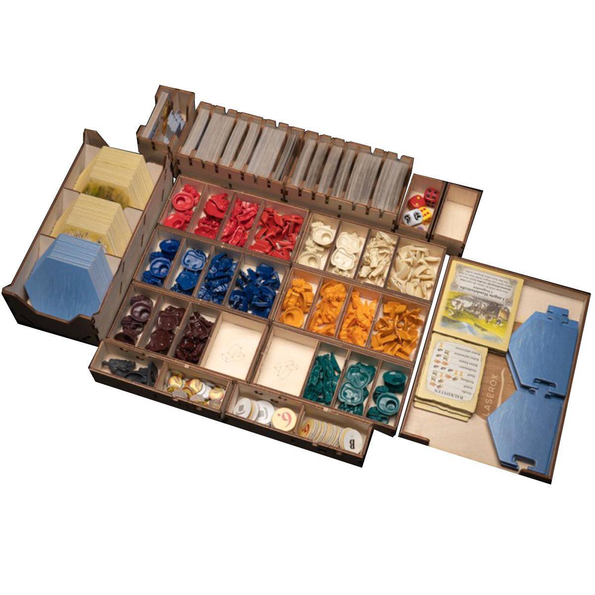 Laserox Sortiereinsatz Catan Organizer / Insert für Catan Spiel Box + Seefahrer