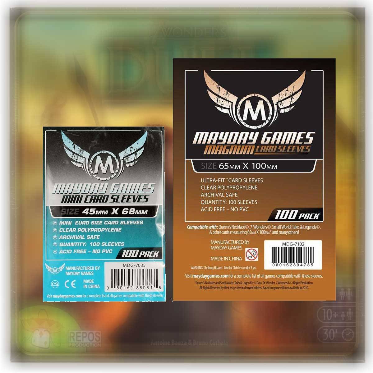 Mayday Standard Sleeve Hüllen 7035 + 7102 Vorteilspack für 7 Wonders Duel