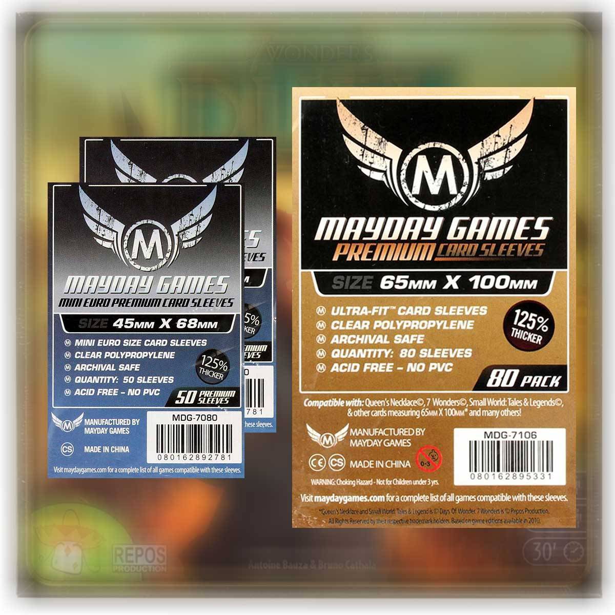 Mayday Premium Sleeve Hüllen 7080 + 7106 Vorteilspack für 7 Wonders Duel
