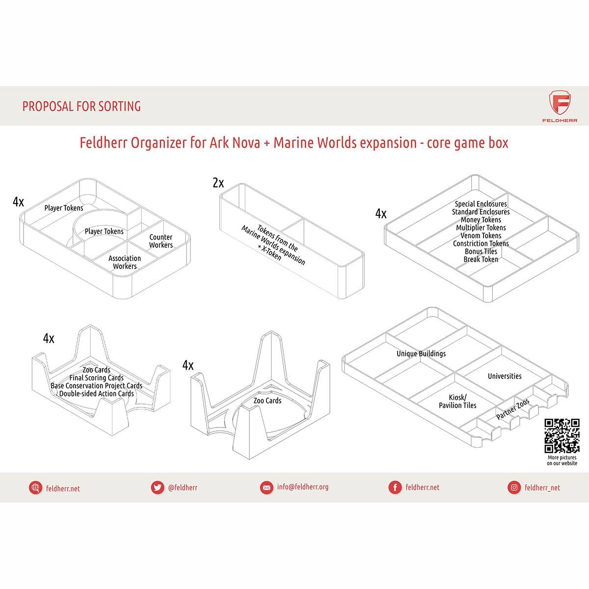 Feldherr Organizer für Arche Nova Grundspiel + Wasserwelten Erw. - Einsatz (ORG248) (+)
