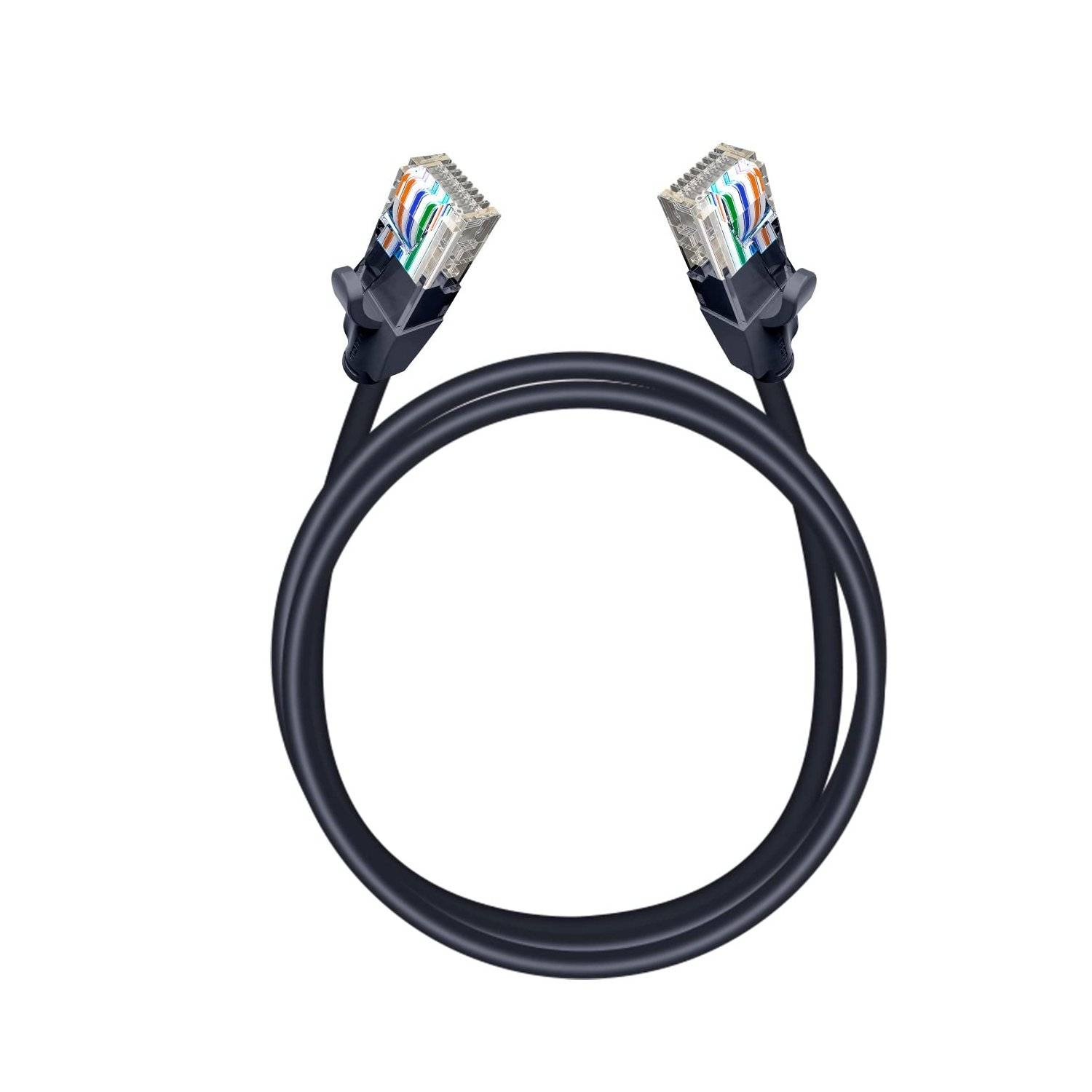 Netzwerkkabel RJ45 LAN-Kabel , UTP, Cat.6a 0.5 Meter Schwarz