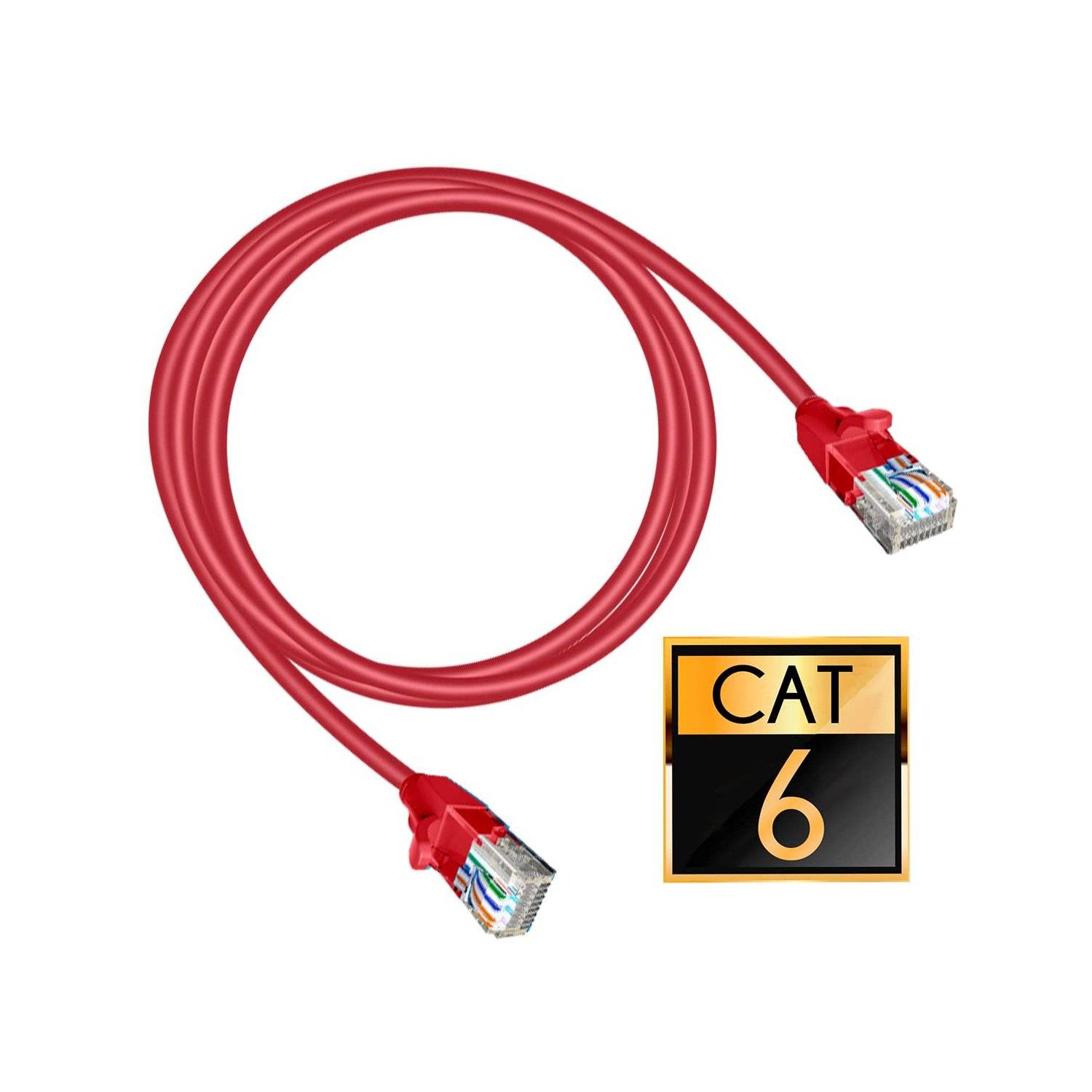 Netzwerkkabel RJ45 LAN-Kabel , UTP, Cat.6a 2 Meter Rot