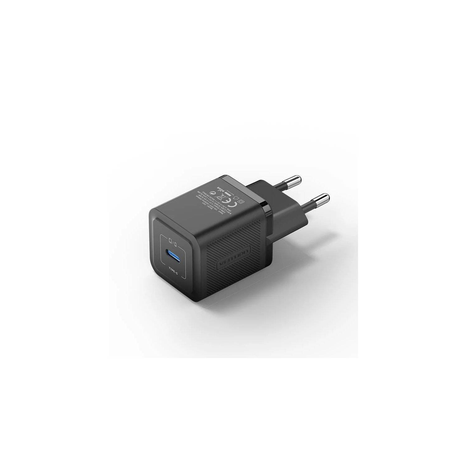 20W GaN Ladegerät Wandladegerät USB-C Schwarz