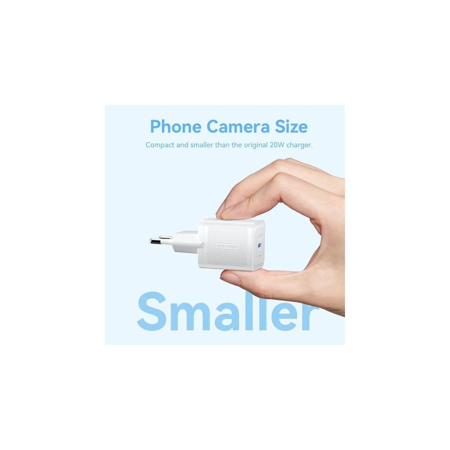 20W GaN Ladegerät Wandladegerät USB-C Schwarz