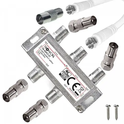 IEC Breitband Kabel Verteiler 4-fach TV Splitter DVB-T Kabelfernsehen DVB-C IEC Breitband Kabel Verteiler 4-fach TV Splitter DVB-T Kabelfernsehen DVB-C