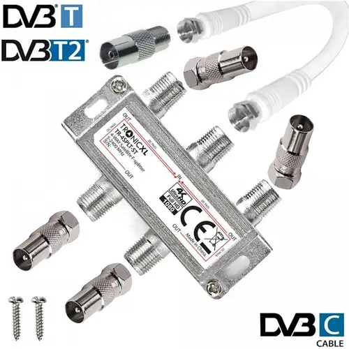 IEC Breitband Kabel Verteiler 4-fach TV Splitter DVB-T Kabelfernsehen DVB-C IEC Breitband Kabel Verteiler 4-fach TV Splitter DVB-T Kabelfernsehen DVB-C