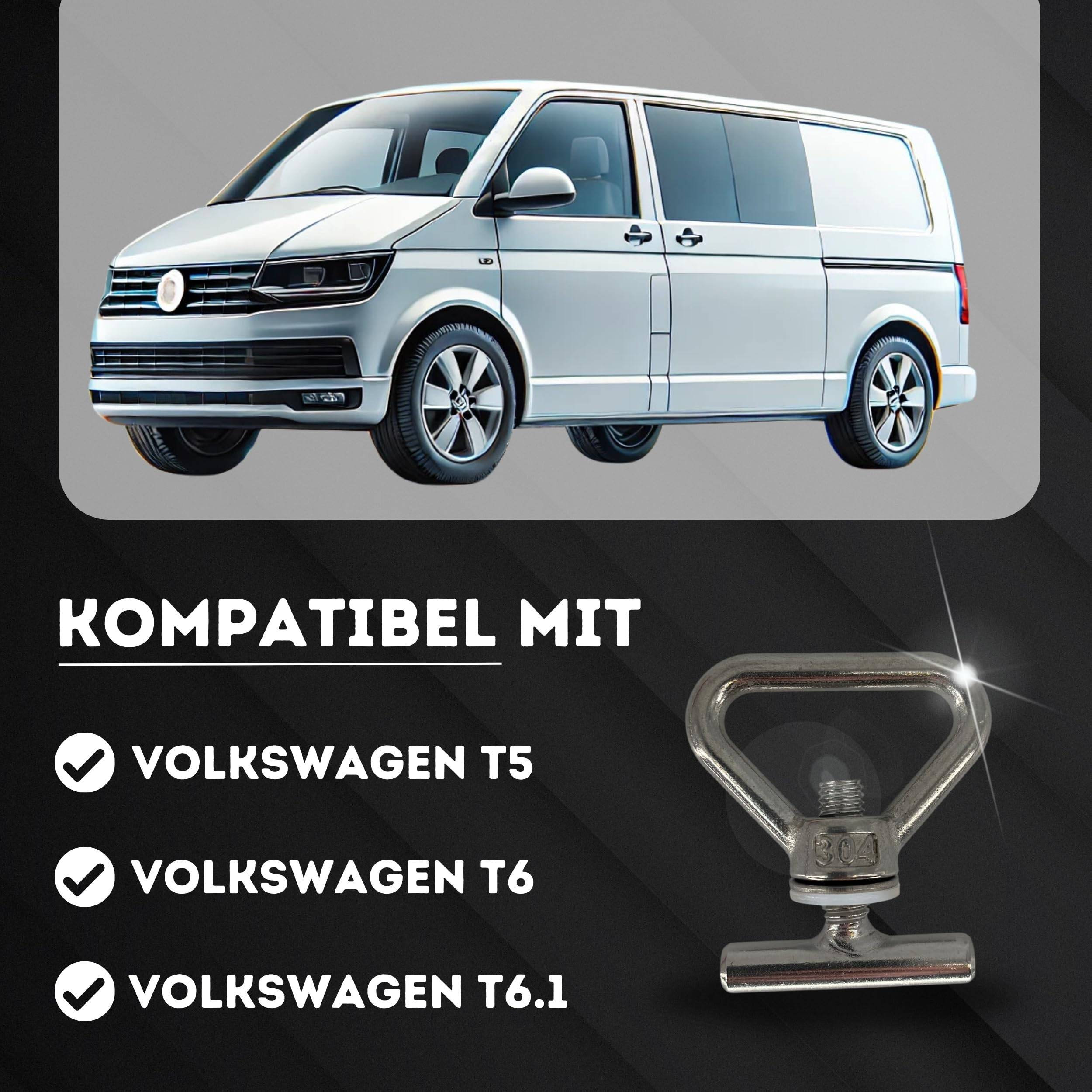 Zurrösen kompatibel mit VW T5 T6 T6.1 Ladungssicherung Bully Multivan Führungsschiene California Zubehör Innenraum