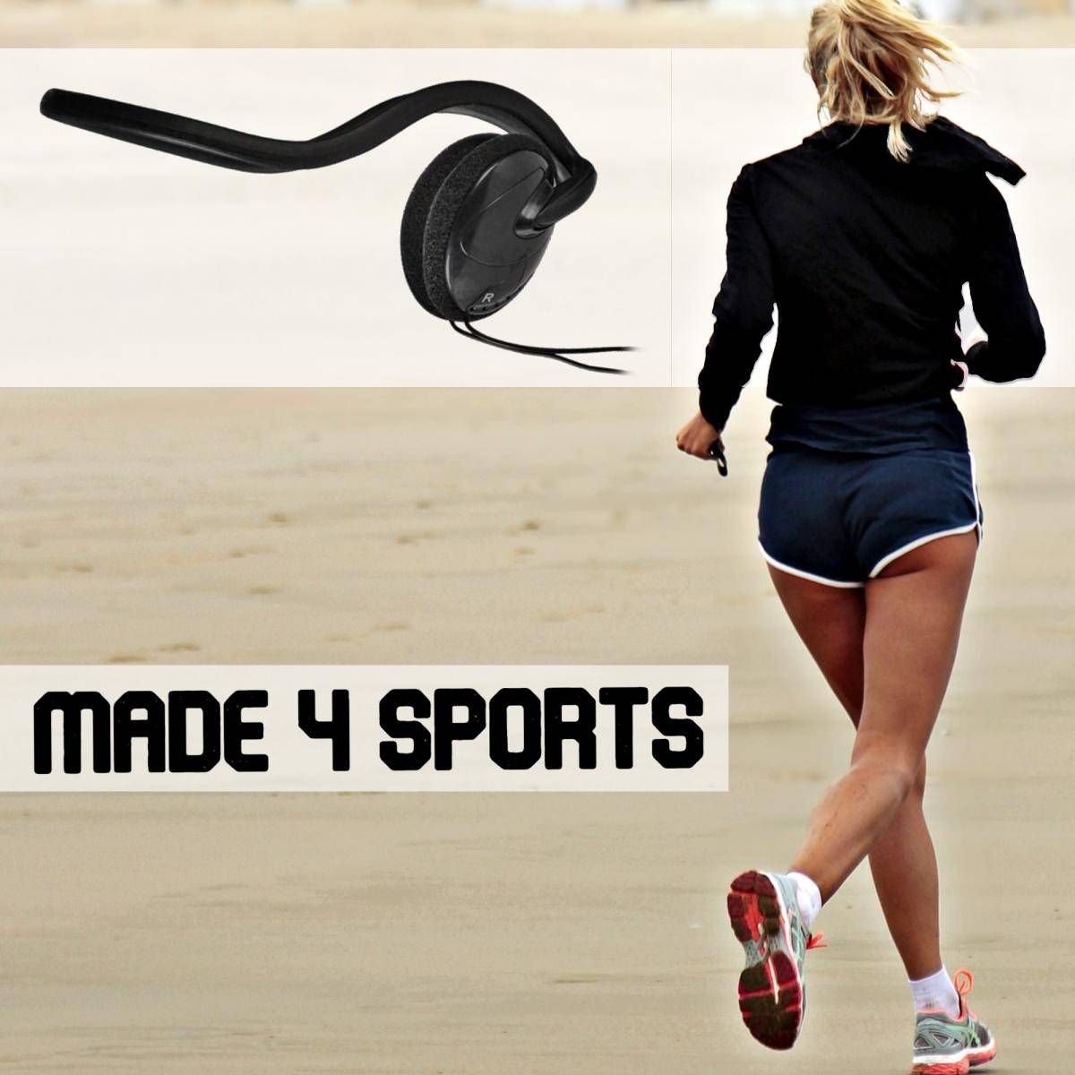 Sport Kopfhörer Nackenbügel 3,5mm Klinkenstecker KLinke kabelgebunden mit Kabel MP3 Handy Smartphone Neckband