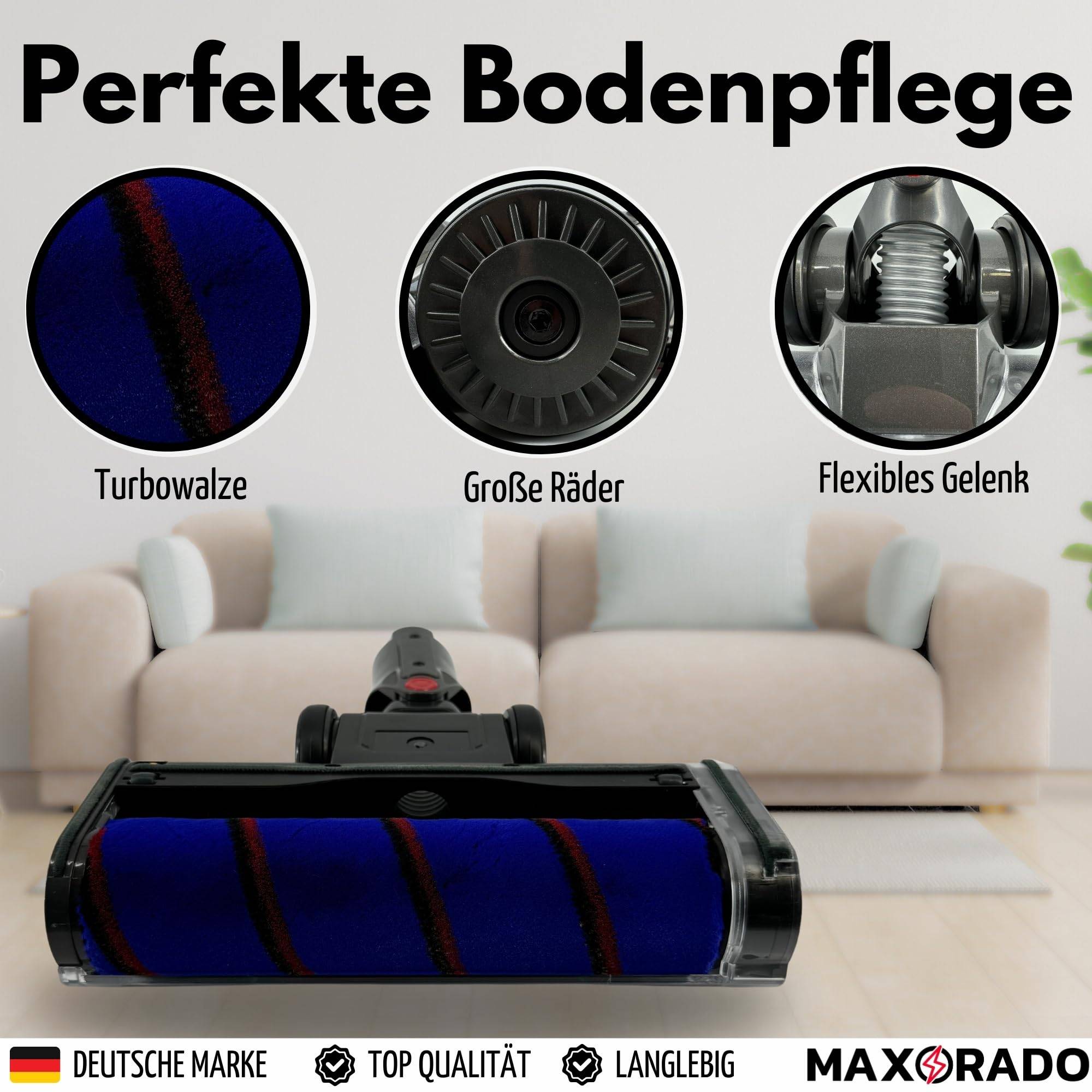 Softroller Turbobürste Staubsauger Düse Turbodüse für Dyson V7 V8 V10 V11 V15 GEN5 DETECT Ersatzteil Zubehör Bodendüse