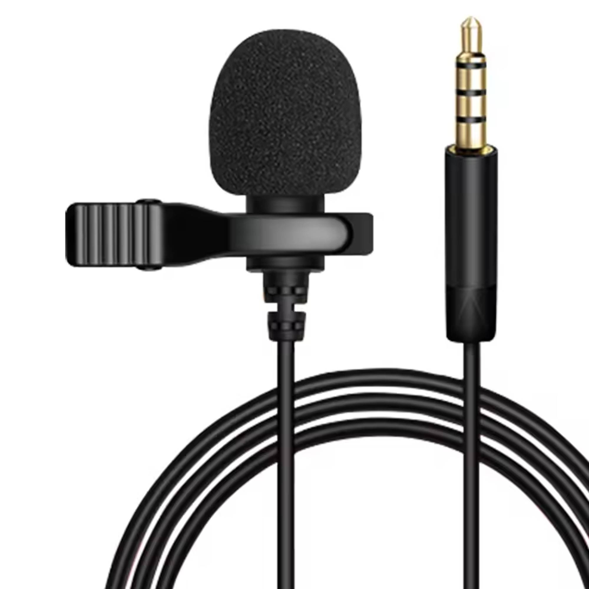 3,5mm Klinke Ansteckmikrofon Lavalier Ansteck Mikrofon für Smartphone Handy Kamera Camcorder Laptop I Interview Video
