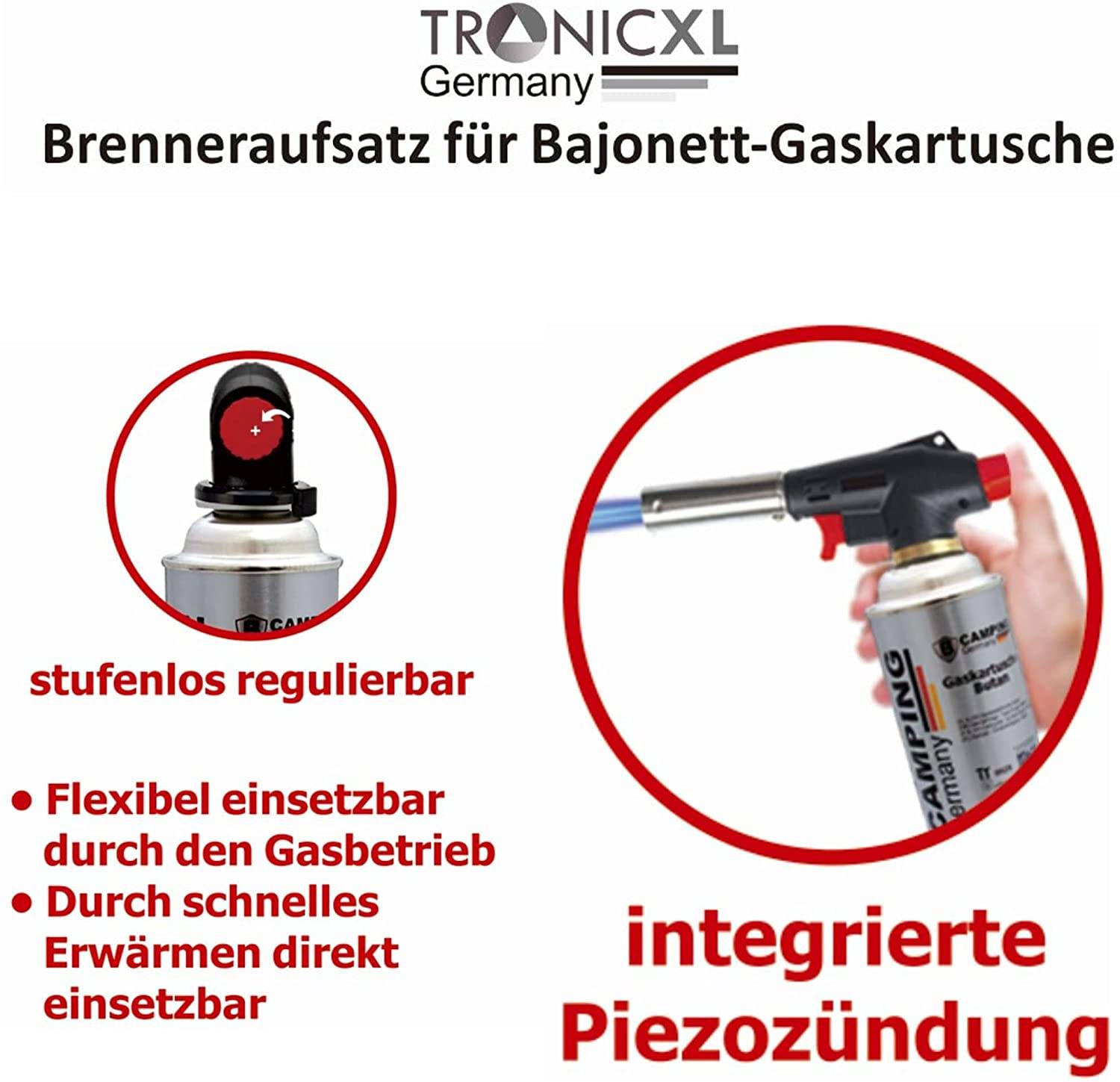 Restposten 12x Aufsatz Lötbrenner für Butan Gas Kartuschen - Löt brenner Gasbrenner Gasanzünder Lötlampe mit Piezozündung Bajonett Anschluss - O