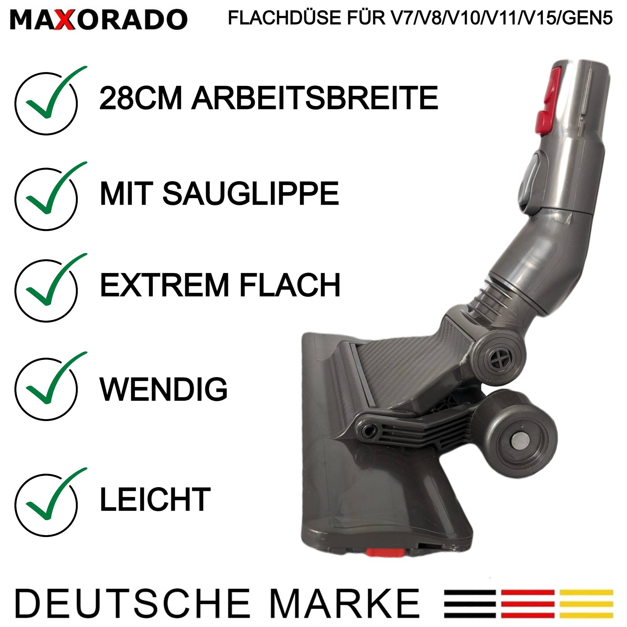 Flache Bodendüse Ersatzteil für Dyson Original V7 V8 V10 V11 V15 Flat Out Head Bürste Düse Staubsauger flach