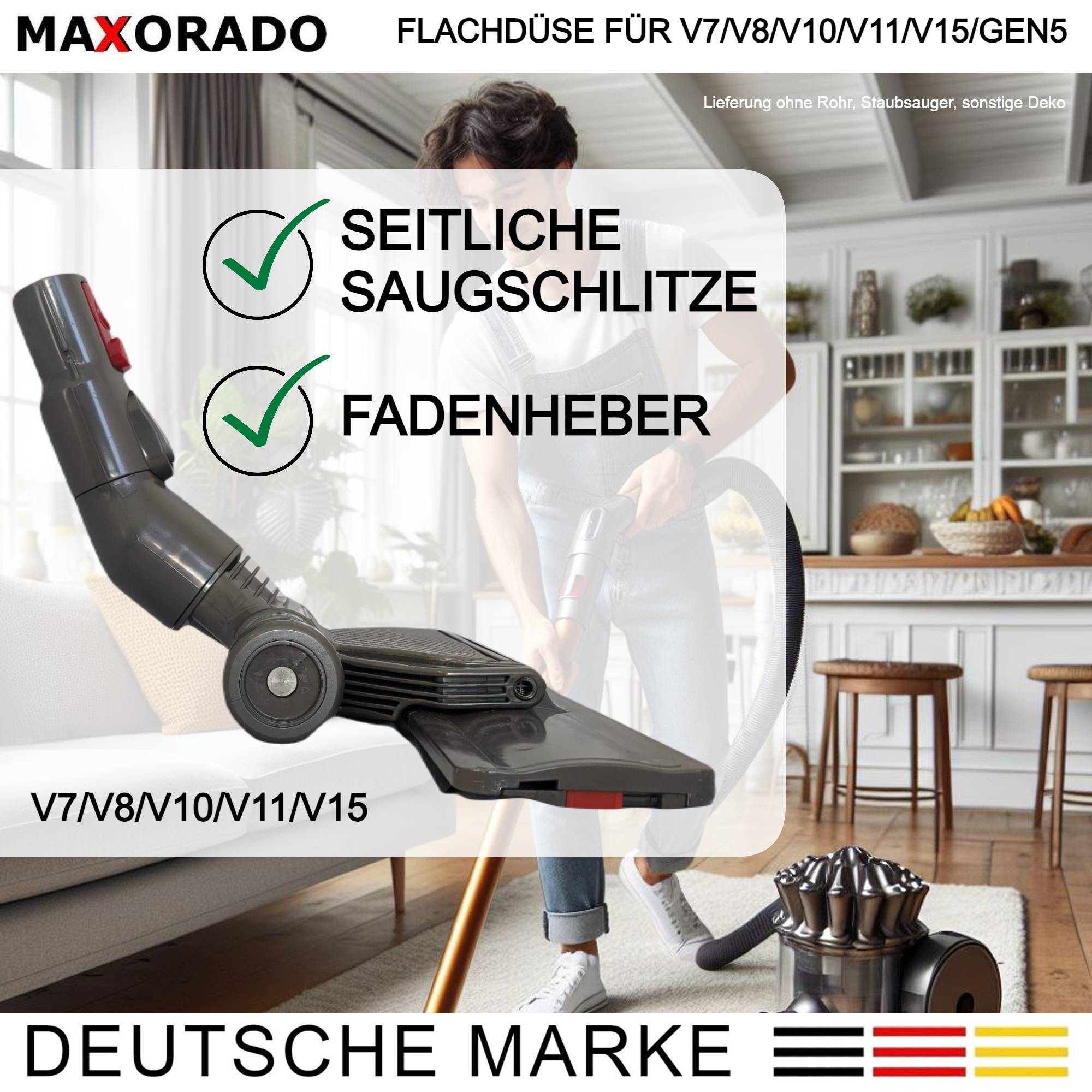 Flache Bodendüse Ersatzteil für Dyson Original V7 V8 V10 V11 V15 Flat Out Head Bürste Düse Staubsauger flach