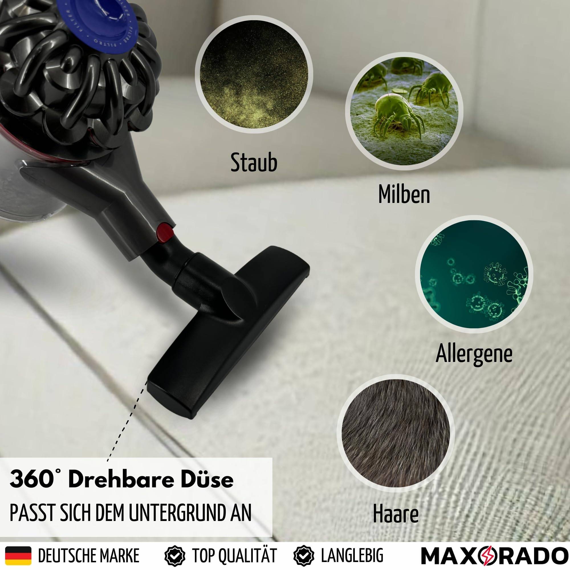 Tierhaardüse für Dyson Staubsauger Aufsatz Katze Hund V7 V8 V10 V11 V15 GEN Polsterdüse Düse Bürste Ersatzteil Tierhaar