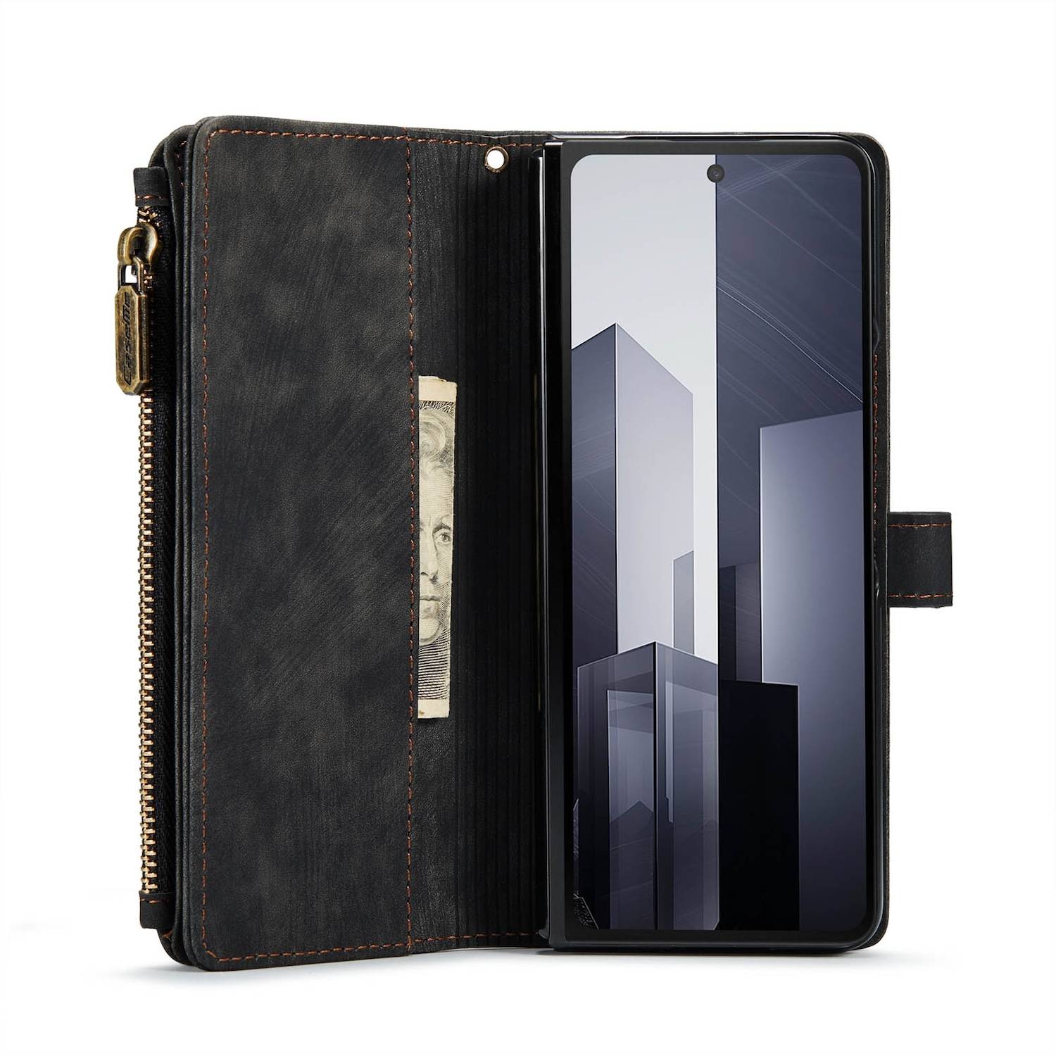 Für Samsung Galaxy Z Fold6 Kunstleder Multifunktion Wallet Tasche Case