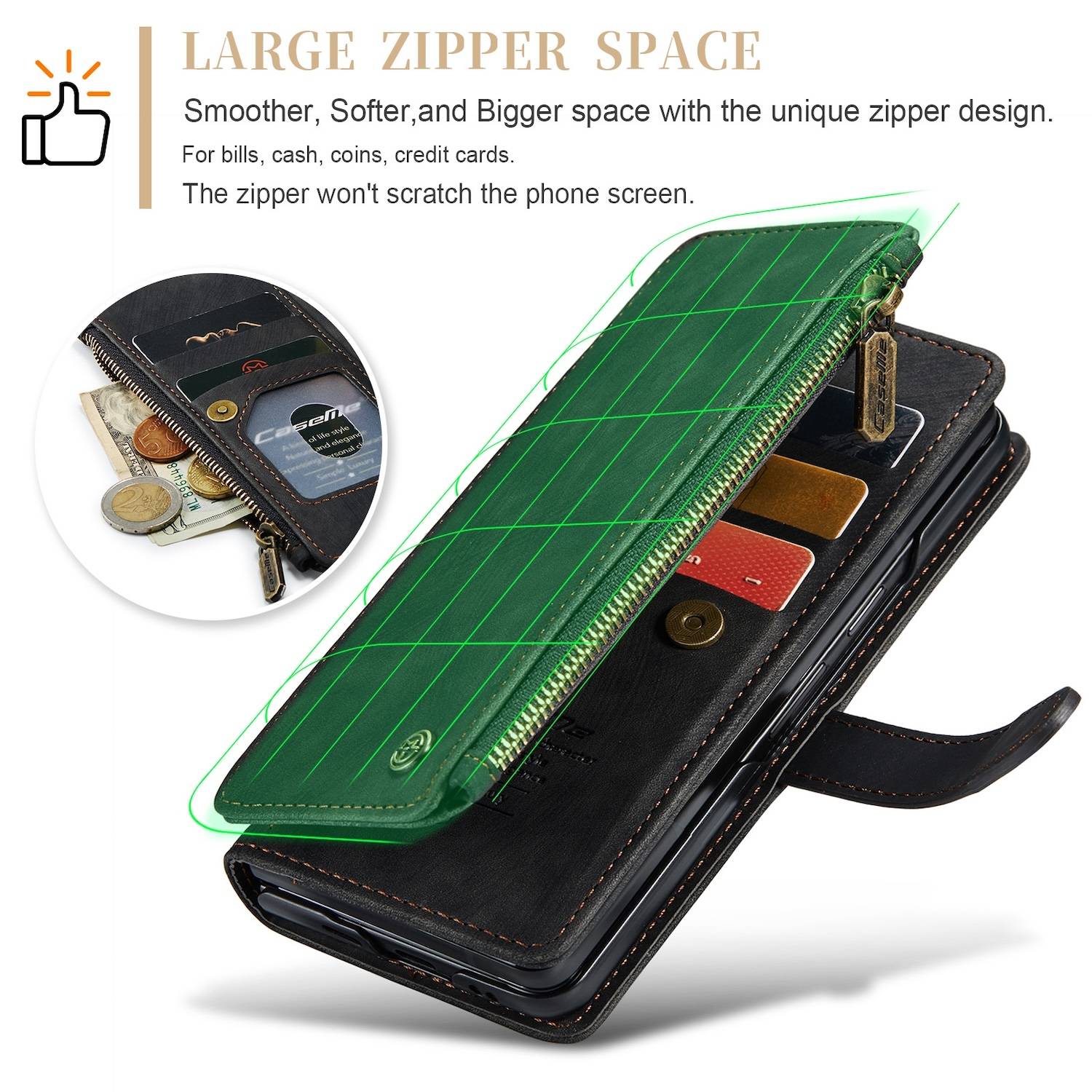 Für Samsung Galaxy Z Fold6 Kunstleder Multifunktion Wallet Tasche Case