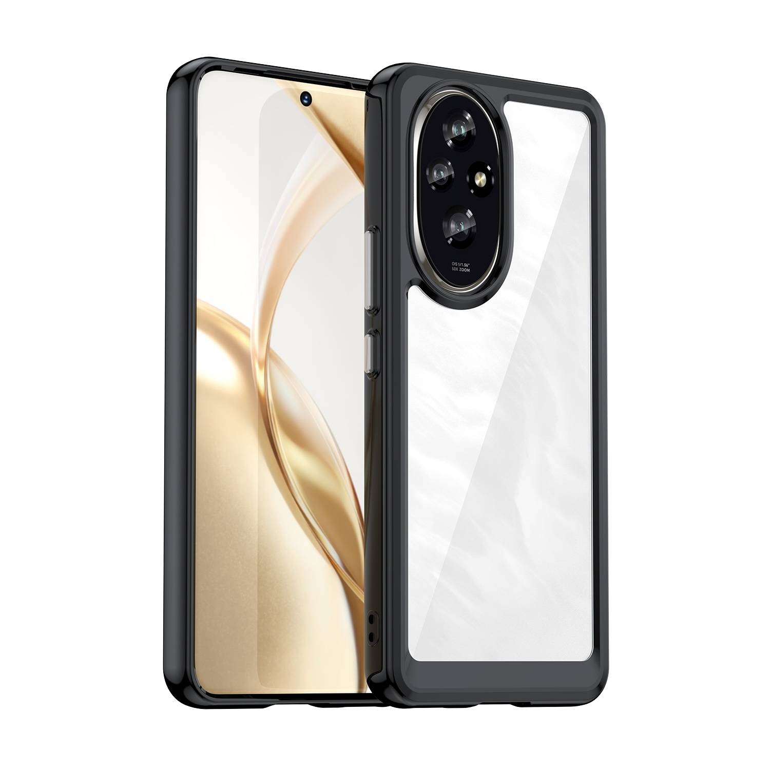 Für Honor 200 Colorful TPU / Acryl Hybrid Schutz Hülle Case Schwarz