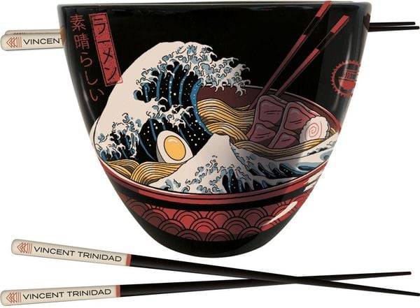 Vincent Trinidad (great Ramen Wave) Ramen Bowl and Chopsticks Set