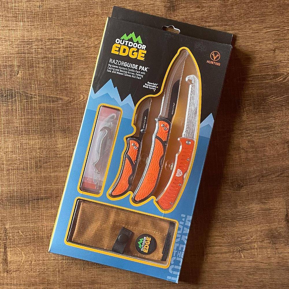 Outdoor Edge RazorGuide Jagdmesser-Set im Rolltop - Orange