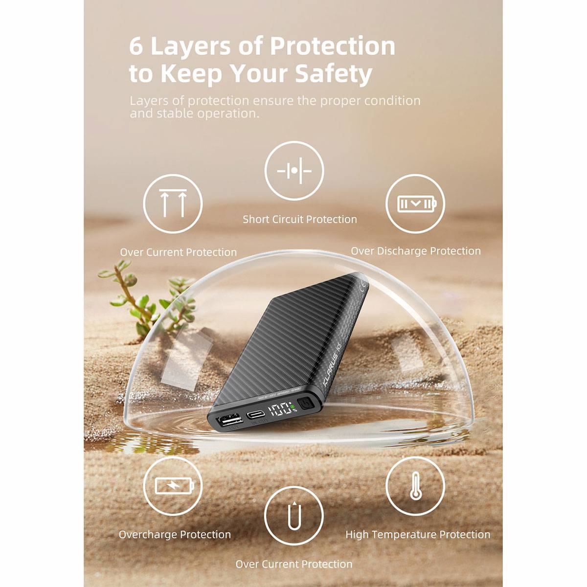 Klarus K5 Carbon Powerbank 10.000mAh - Carbonschwarz