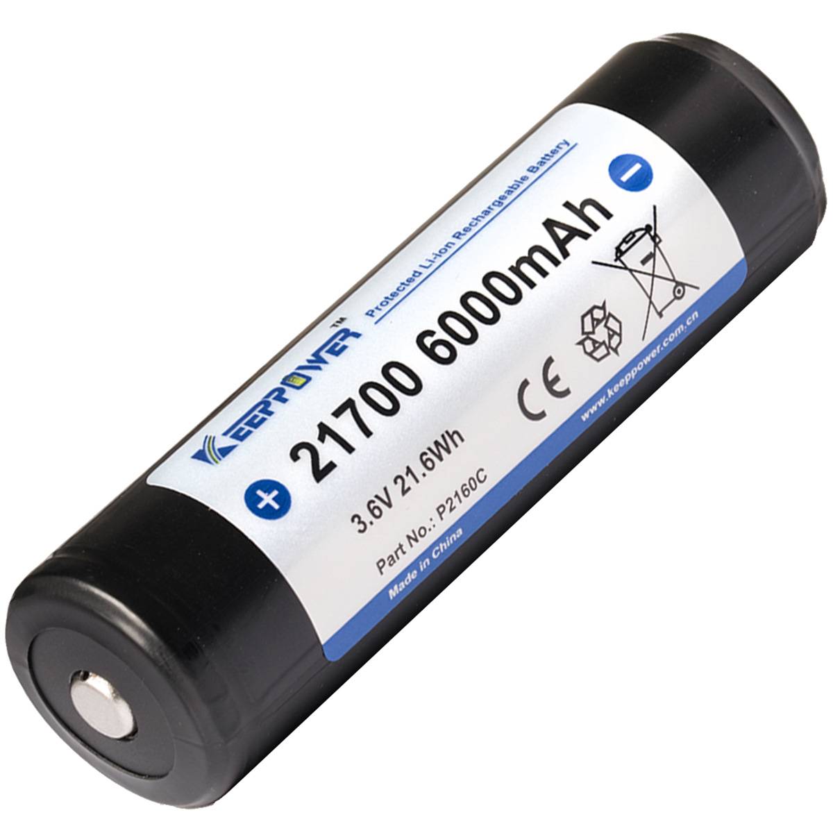 Keeppower 21700 12A 6000mAh 3,6V (P2160C) - geschützter Li-Ion-Akku