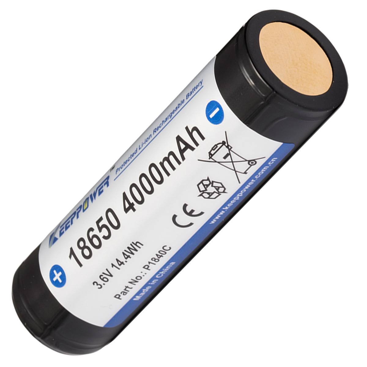 Keeppower 18650 - 4000mAh 3,6V (P1840C) - geschützter Li-Ion-Akku