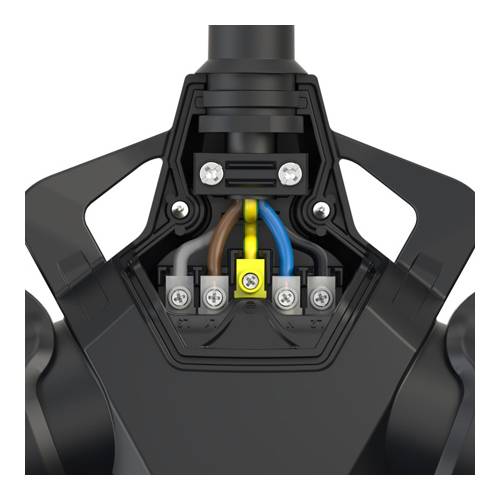 PC ELECTRIC 253722-SR5 - 3-Wege Kupplung mit Klappdeckel (250V/16A | 3-pol. | IP54) - schwarz/rot