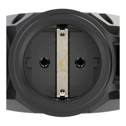 PC ELECTRIC 253722-SR5 - 3-Wege Kupplung mit Klappdeckel (250V/16A | 3-pol. | IP54) - schwarz/rot