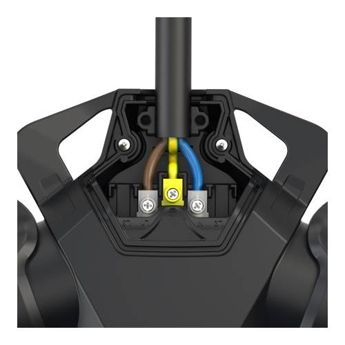 PC ELECTRIC 253842-SR - 3-Wege Kupplung mit Klappdeckel & LED-Anzeige (250V/16A | 3-pol. | IP54) - schwarz/rot