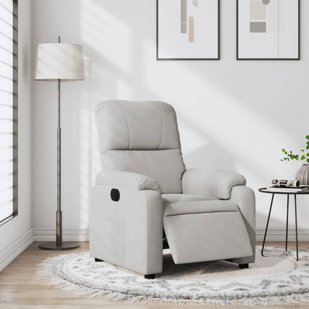 vidaXL Relaxsessel Elektrisch Hellgrau Mikrofasergewebe