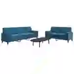 vidaXL 2-tlg. Sofagarnitur mit Kissen und Nackenrollen Blau Samt vidaXL 2-tlg. Sofagarnitur mit Kissen und Nackenrollen Blau Samt