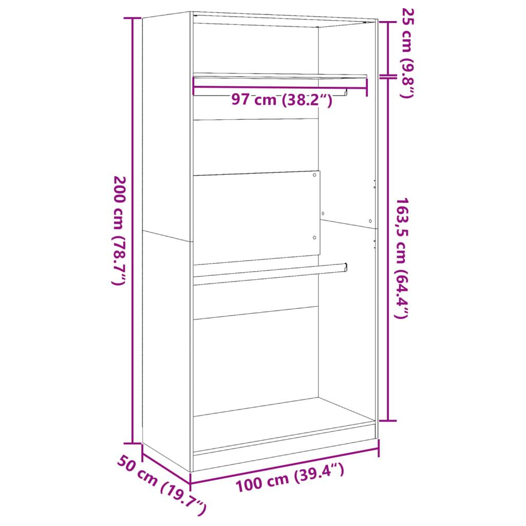vidaXL Kleiderschrank Räuchereiche 100x50x200 cm Holzwerkstoff